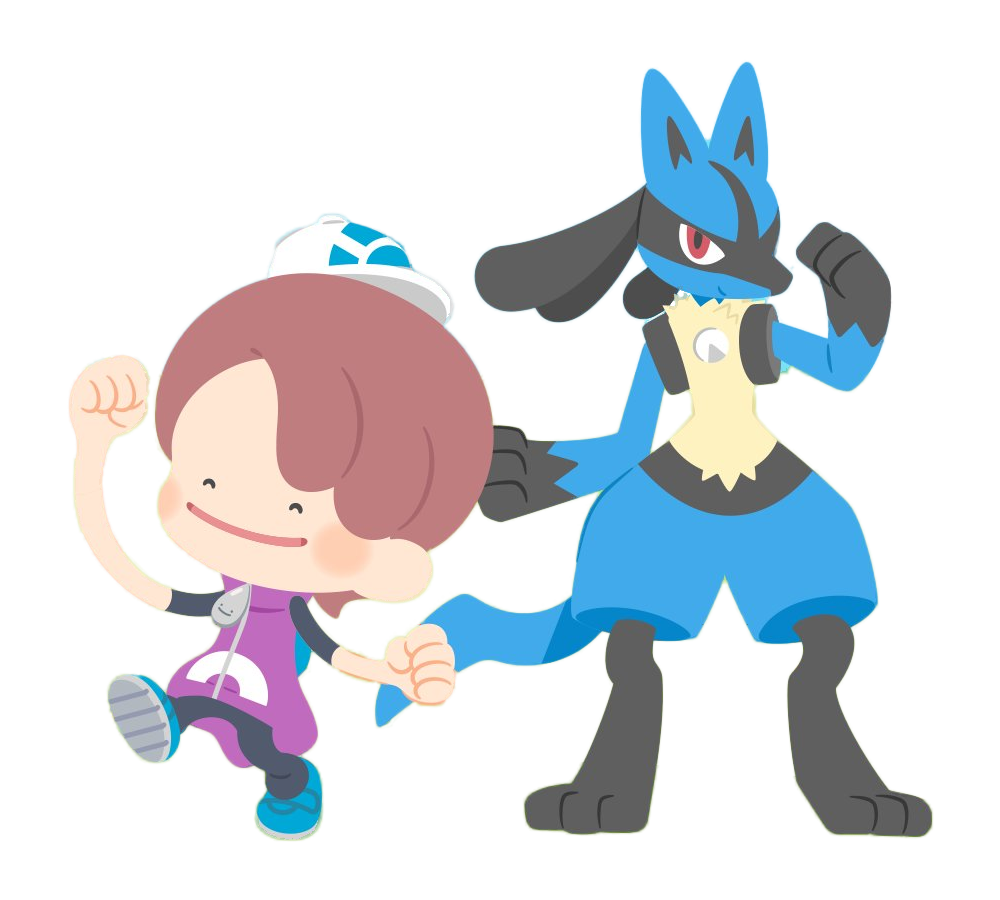 Pokémon Pokopia - Artwork de Métamorph et Lucario