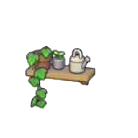 Pok&eacute;mon Pokopia - Etag&egrave;re avec plantes