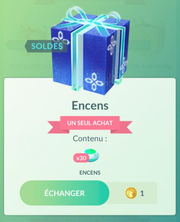 encens boutique Pokemon go
