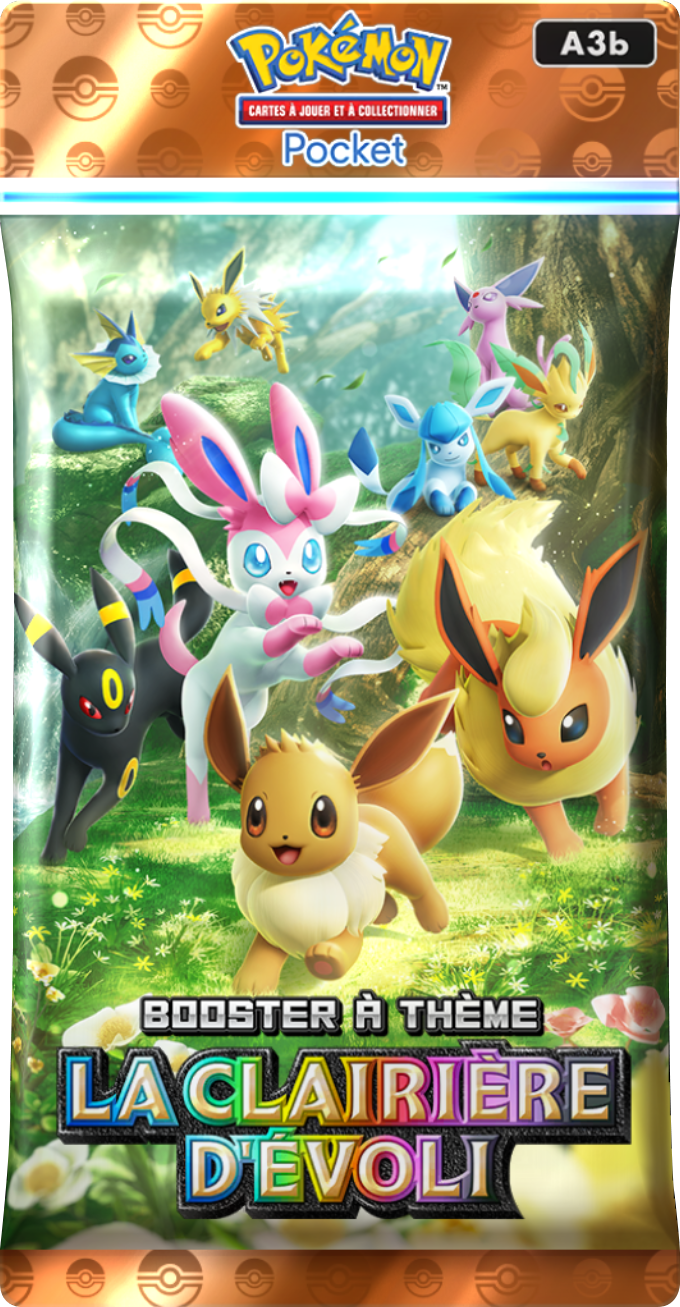pokemon tcg pocket extension La Clairière d'Évoli booster front