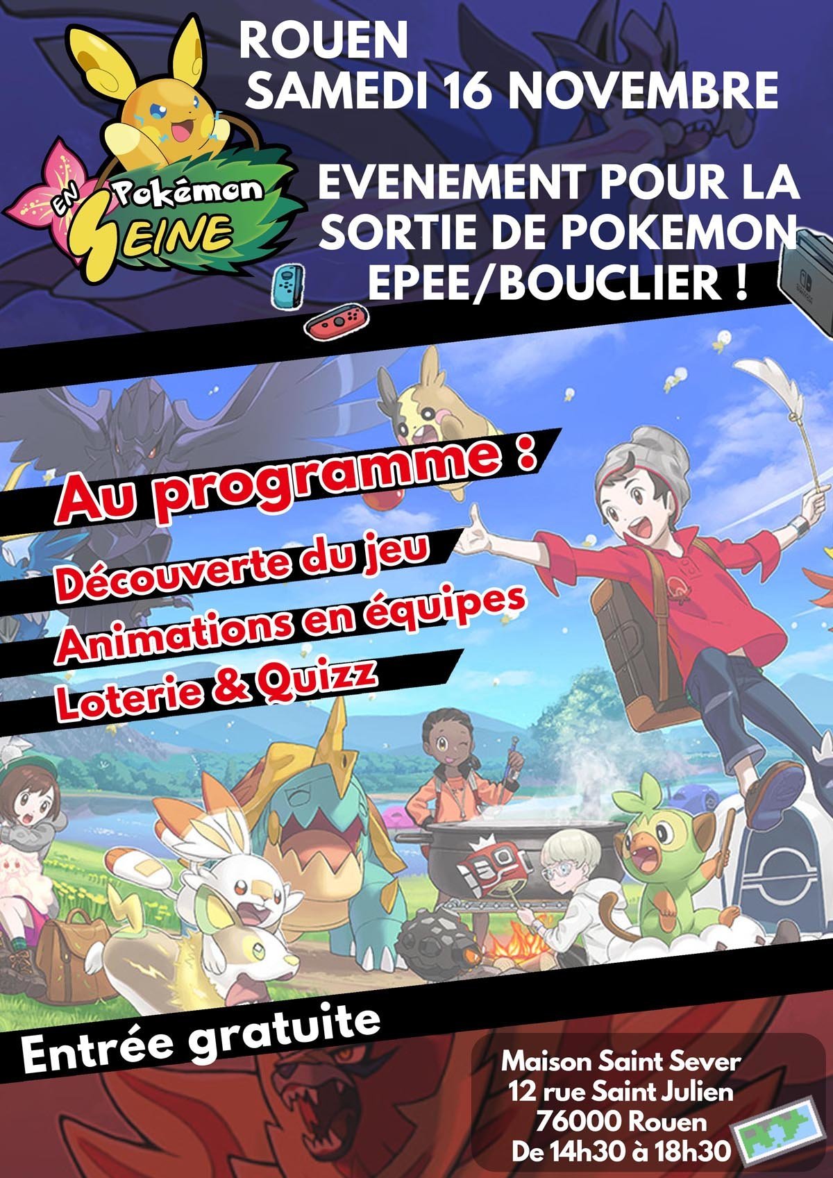 Pokémon en Seine nous offre un évènement pour la sortie de Pokémon Épée et Bouclier ! Eternia